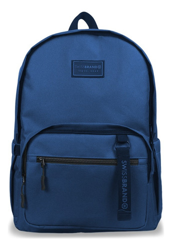 Mochila Urbana Unisex Porta Notebook Swissbrand Juvenil Azul Liso
