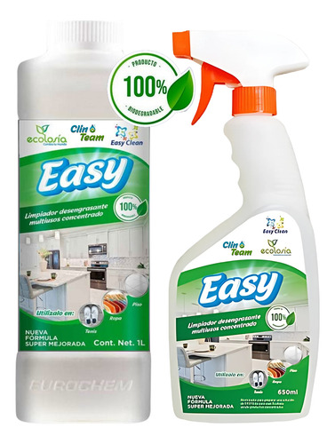 Easy Desengrasante Multiusos Concentrado 1 Litro+ Atomizador