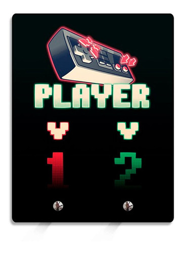 Porta Chaves Player 1 Player 2 Gamer 8 Bits