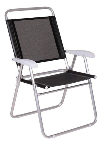 Cadeira Alumínio Master Plus Fashion Preta 120kg - Mor
