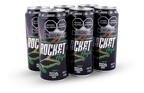 Bebida Energética Con Cbd Rocket High - 6 Pack - Energizante