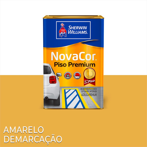 Tinta Piso 18l Novacor Premium Lavável Sherwin Williams Cor Amarelo Demarcação