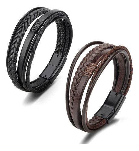 4 Masculina De Couro Trançado Como Descrito Metal Metal