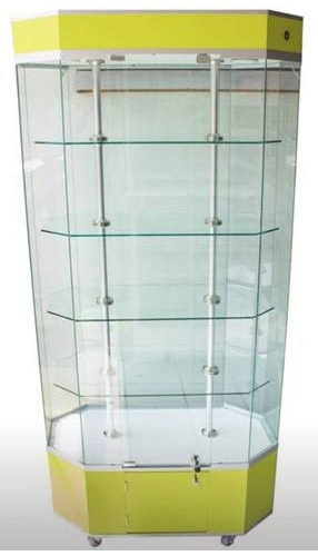 Vitrina Tipo Diamante Cristal Entrepaños Ajustable 85cm Larg