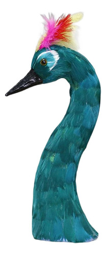 Estatua De Pavo Real De Plumas, Modelo De Cabeza De Verde