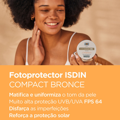 Protetor Solar Facial Pó Bronze Fps 50 10g Isdin