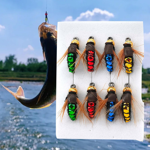 3 X 8x Señuelos De Pesca Pesca Con Mosca Hombres