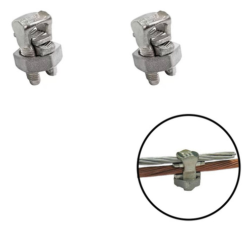 Conector Pressão Fendido Bimetálico 25mm Kit Com 2 Unidades