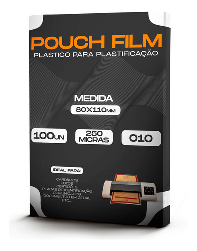 Plástico Plastificação Pouch Film 80x110 250 Micras 0,10