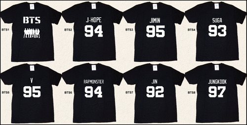 Imagen 4 de 9 de Remeras Estampadas Wilwarin Bts Kpop Army Bangtan Boys