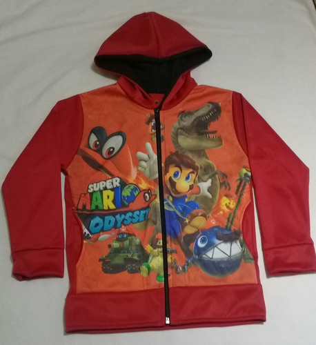 Poleron Super Mario Bros Talla  6 Franela Fantasía 