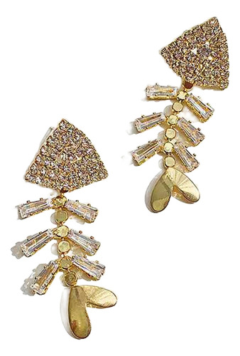 Mod Japonesa 1 Par Aretes Pescado Espina Vintage Sexy Tjn117