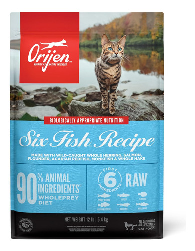 Orijen Six Fish. Alimento Súper Premium Gatos. Grain Free