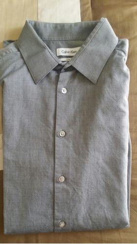 Camisa Calvin Klein Talla L Gris 