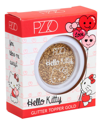  Glitter Topper Gold Hello Kitty| Petrizzio