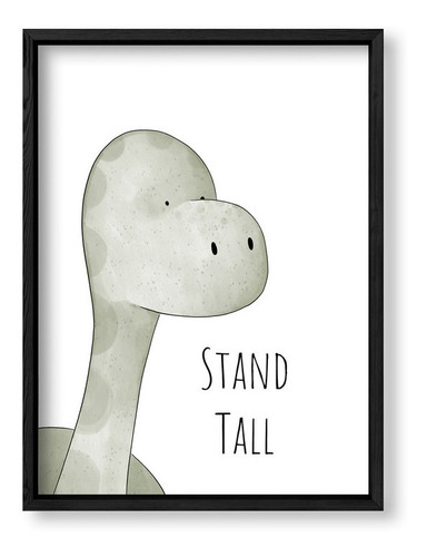 Cuadros Nordicos 30x40 Box Negro Stand Tall Dino