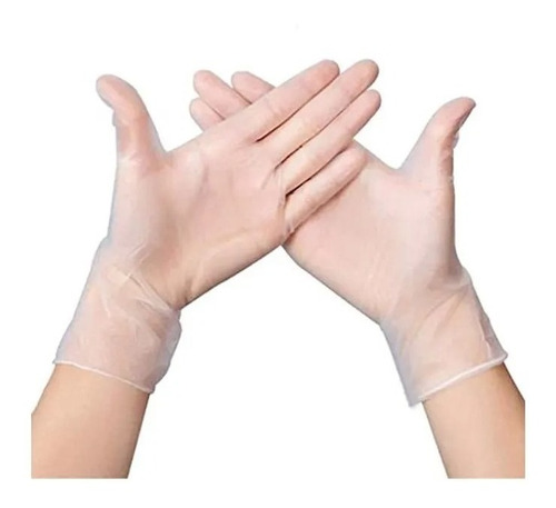 Guantes De Vinilo Caja 100 Unidades Desechable Tallas M 