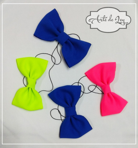Imagen 5 de 8 de Moños Cotillon Fluo Tela Exlusivos Cabeza O Cuello
