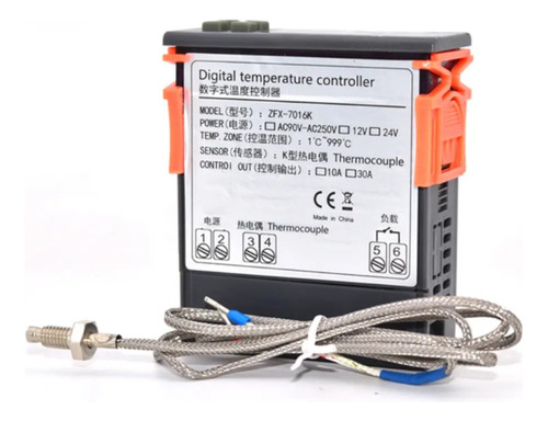 Termostato Digital Zfx 7016k Alta Temp 0 A 999°c 12v 5000w