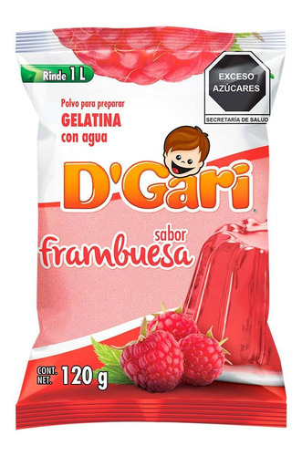 Gelatina En Polvo D'gari Sabor Frambuesa 120 G