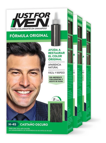 Tinte Just For Men Shampoo Fórmula Original 3 Pack 