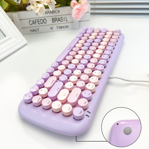Teclado Mecánico Con Cable Mofii Candy M, Color Morado, Qwer
