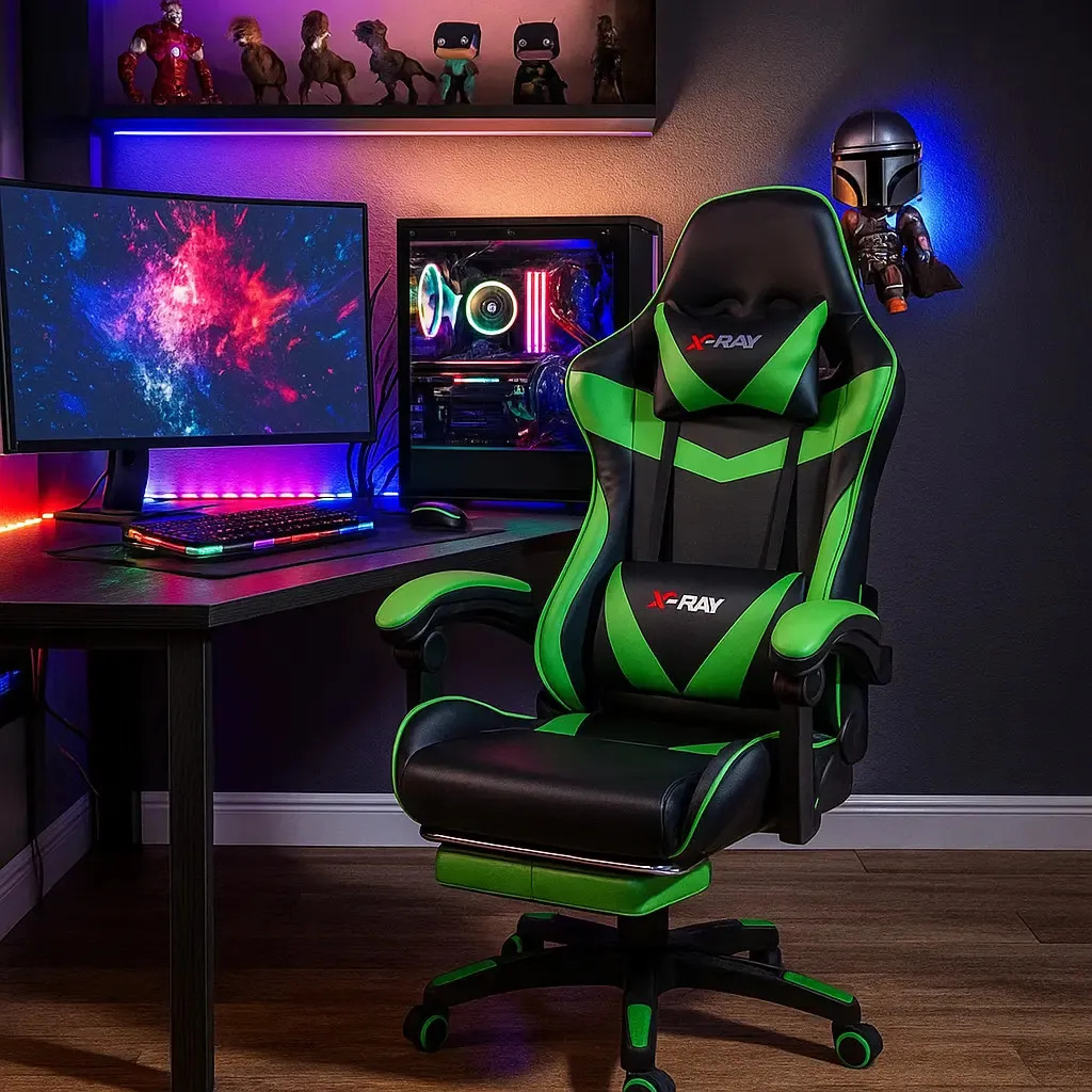 Cadeira Gamer X-ray Para Jogos/escritório Confortável Cor Verde