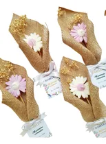 Comprar 15 Souvenirs Margaritas Arpillera Con Tarjeta Personalizada