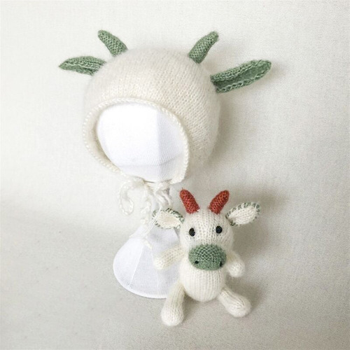 (gy) Conjunto De Chapéu De Vaca Tricotado Para Bebê Para