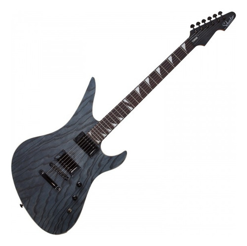 Guitarra elétrica Schecter Avenger Standard Charcoal Satin, cor azul petróleo, material de escala, jacarandá, orientação à mão direita