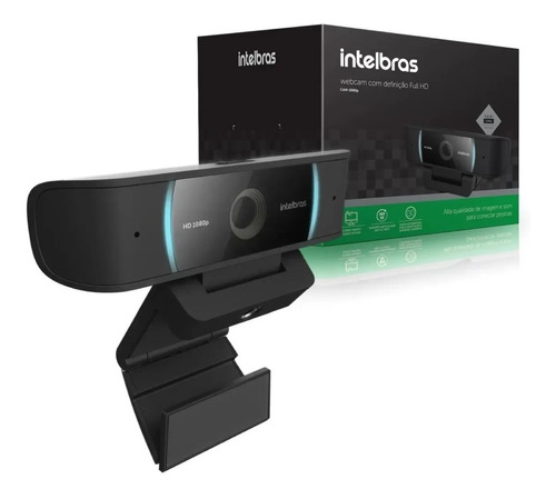 Webcam Intelbras Cam-1080p Full Hd Vídeo Conferência Usb Pc
