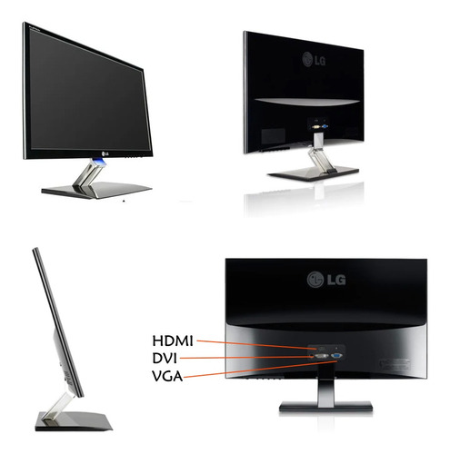 Imagem 2 de 4 de Monitor 22 Polegadas LG Full Hd Led Dvi Vga Hdmi Semi Novo