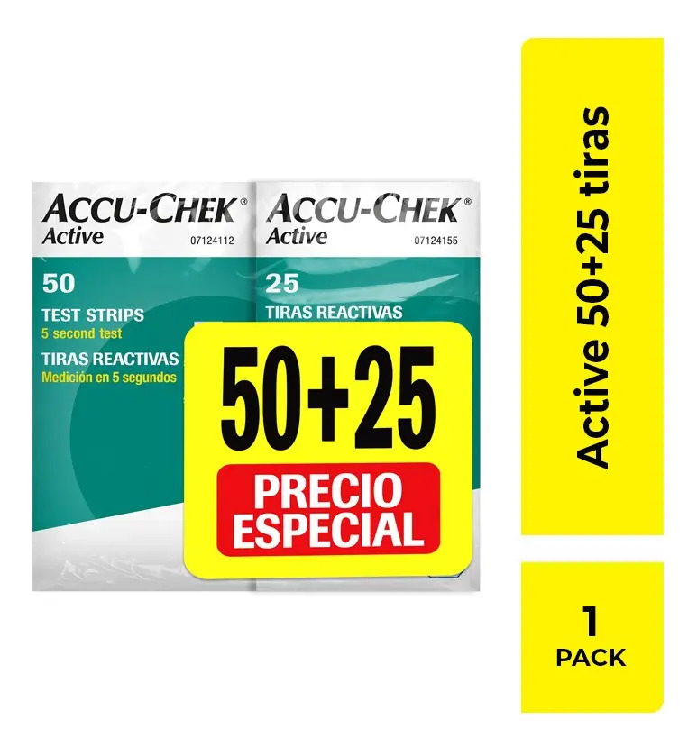 Kit Accu-Chek Active 75 Tiras Control Diabetes