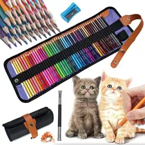 Comprar Juego De 50 Lápices De Colores, Suministros De Dibujo Para Artistas, Kit De Bocetos Con Sacapuntas Y Bolsa De Lona Para Lápices Para Adultos Y Niños, Libros Para Colorear, Pintura, Bocetos