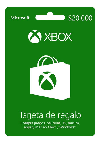 Xbox Live Prepago $20.000 Código Digital