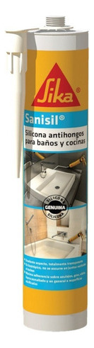 Silicona Acética Para Baños Y Cocinas Sanisil 280ml Color Blanco