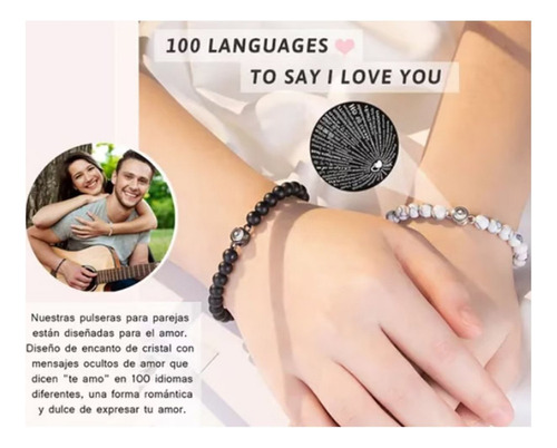 Apulseras Pareja Distancia Regalo Novios Amor En 100 Idiomas