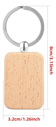Llaveros De Madera Rectangulares Grabado Laser Set 10 Piezas