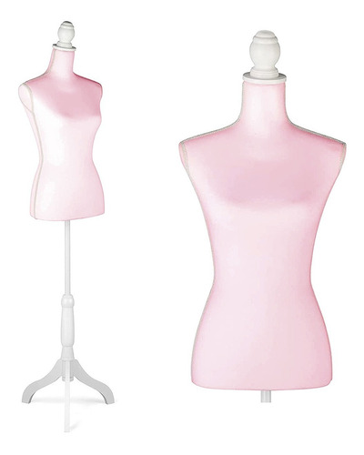 Maniqui Torso Femenino Afelpado Tripie Ajustable En Colores Color Rosa