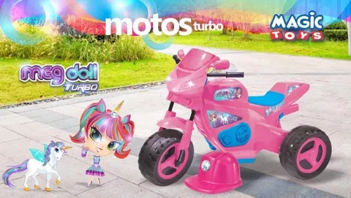 Mini Moto Motoca Elétrico Infantil Rosa Turbo Magic Toys