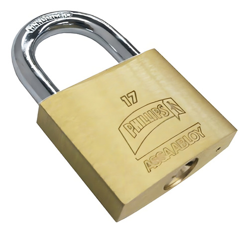 Candado Laton 38mm Gancho Corto Esbelto Phillips Color Dorado