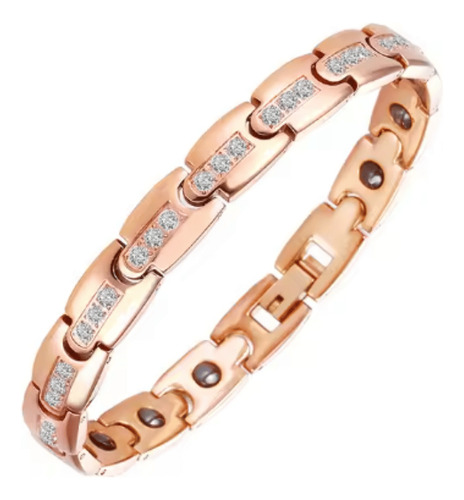 Pulsera Magnética Titanio Con Hematitas Y Circonitas