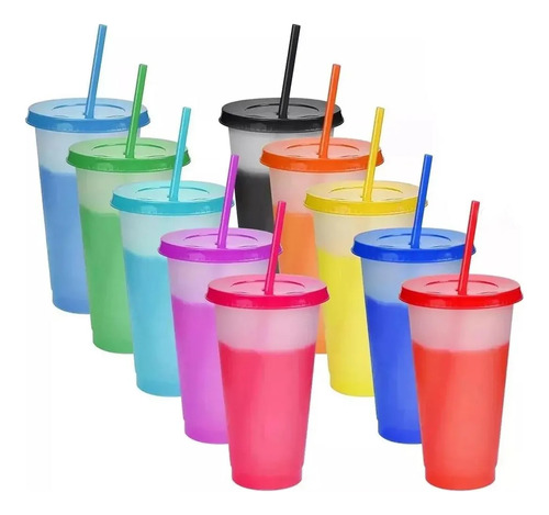 Juego De 10 Vasos De Plástico Para Cambiar De Color, Gran Ca