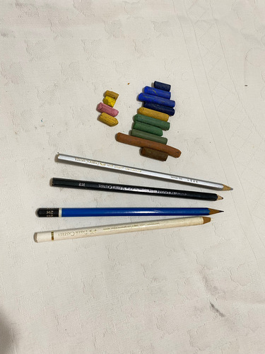 Lápices Dibujo Profesional (v) Lote Pasteles Al Óleo Negro (Usado)