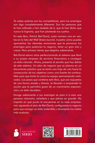 Escoge Sabiamente A Tus Enemigos: Planificación Empresarial Para Unos Pocos Audaces, De Bet-david, Patrick; Dinkin, Greg. Editorial Editorial Siri, Tapa Blanda, Edición 1 En Español, 2025