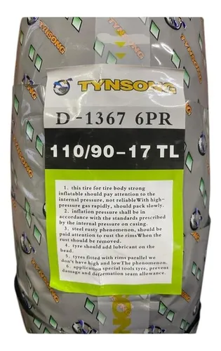 Llanta Tynsong 100-90-17 Tl D1360 Mrf Pulsar135,discover
