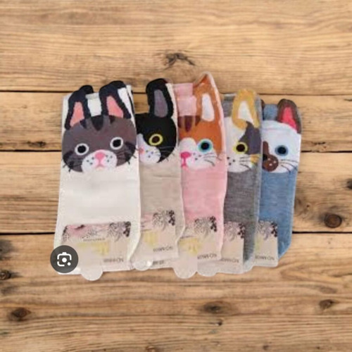 Tines Kawaii Calcetines De Perrito Tines De Perrito 3 Piezas Variados Estampado Único