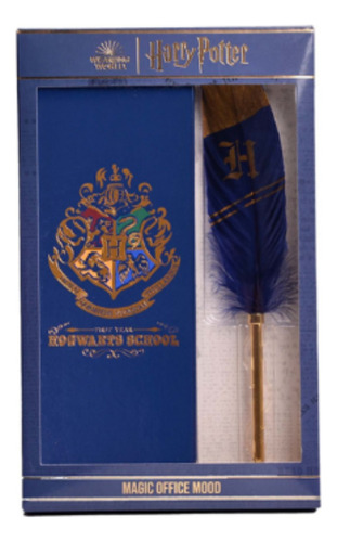 Set Libreta Y Pluma Harry Potter Cuaderno Mooving Color Azul