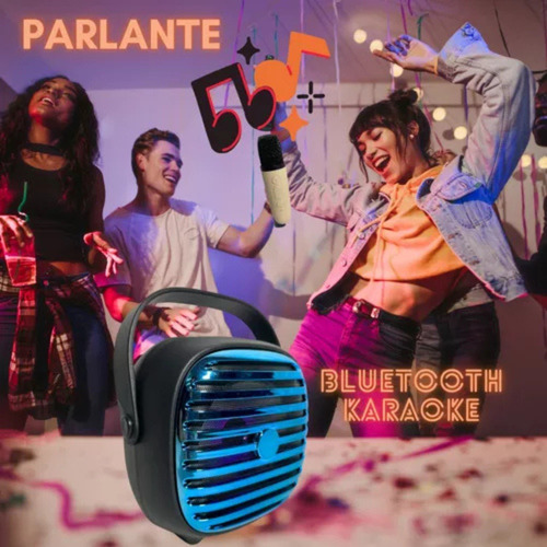 Parlante Bluetooth Portatil 4 Karaoke Microfono Inalambrico Negro