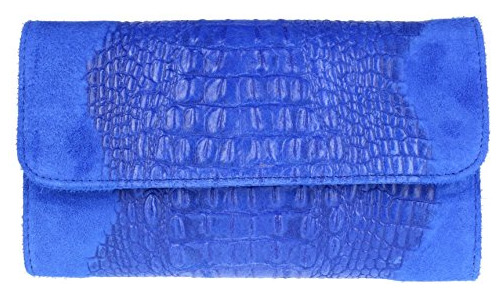Bolsos Femeninos Mujer Croc Bolsa De Embrague Royal Blue